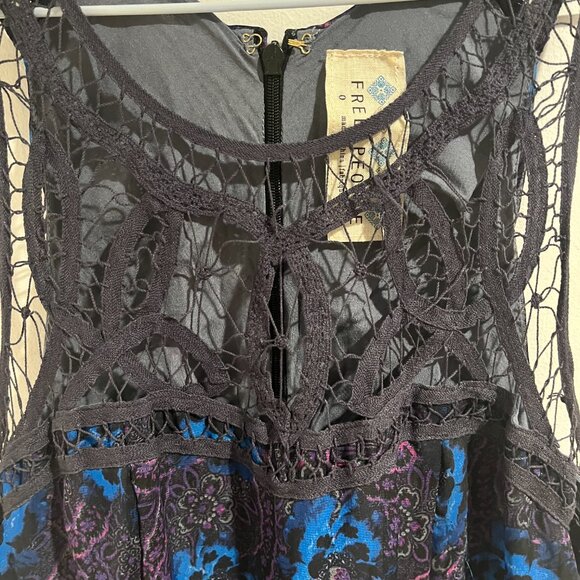 Free People Native Rose Purple Blue Floral Printed Midi Dress - Picture 6 of 10